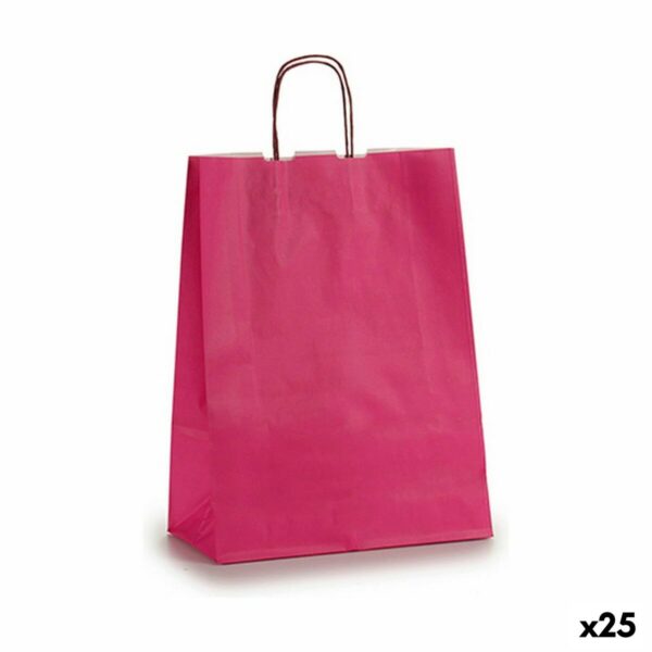 Papiertaschen 12 x 52 x 32 cm Rosa (25 Stück)